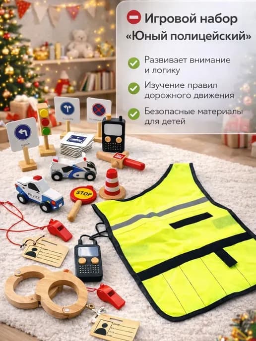 Игровой набор юного полицейского с дорожными знаками