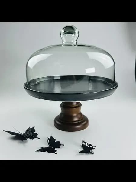 Тортовница на ножке со стеклянной крышкой BlackWood 28см