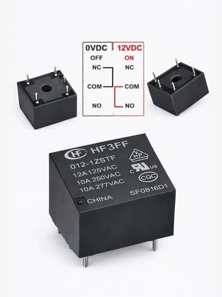 Миниатюрное электромагнитное реле HF3FF/012-1ZSTF, 12 В DC, 250 В AC, 15 А