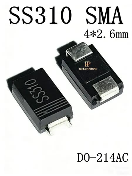 100шт SS310 диод Шоттки 3А 100В SMA (DO-214AC)