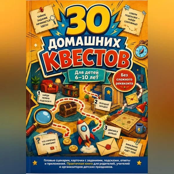 30 домашних квестов для детей 6-10 лет без сложного реквизита | Алина Швалова | Электронная аудиокнига