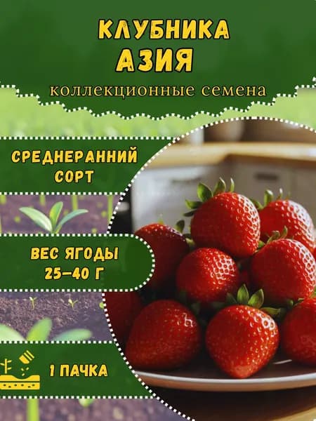Семена Клубники "Азия", 10 семян
