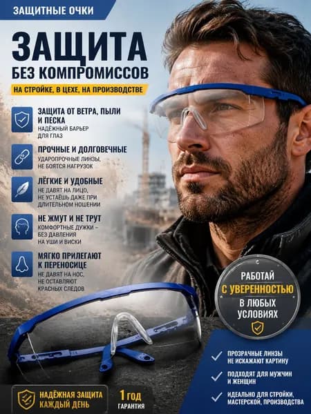 Практичные защитные очки с удобной дужкой ,молодежь
