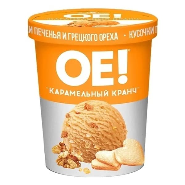 Мороженое пломбир СибХолод ОЕ! карамельный кранч БЗМЖ 300 г