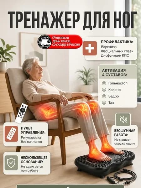 Компактный тренажёр для ног под столом, 99 скоростей