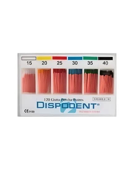 Штифты гуттаперчевые 02 №10, 120 шт (Dispodent)