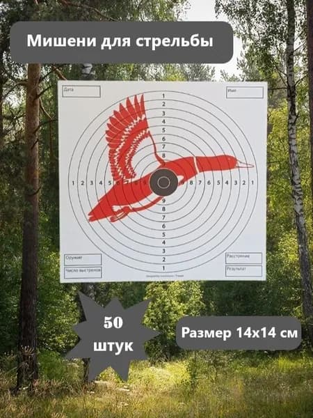 Мишени для пулевой стрельбы из пневматики, 14х14 см