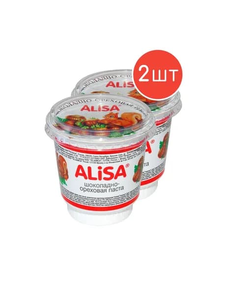 Паста Alisa шоколадно-ореховая 175г 2шт