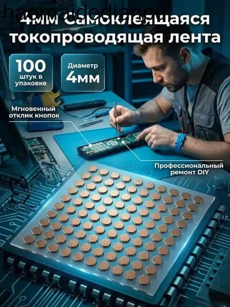 Круглые токопроводящие наклейки 4мм для ремонта