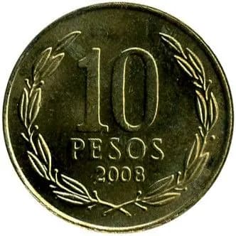 10 песо, 2008 год. Чили