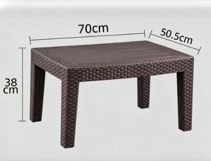 Садовый стол,Пластик, Искусственный ротанг (пластик) 50х70х38 см