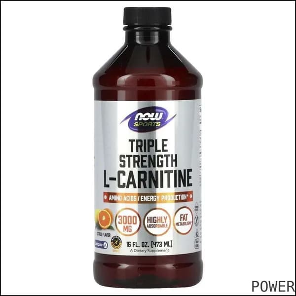 NOW Foods, Sports, жидкий L-карнитин тройной силы, цитрусовый вкус, 3000 мг, 473 мл (16 жидких унций) POWER