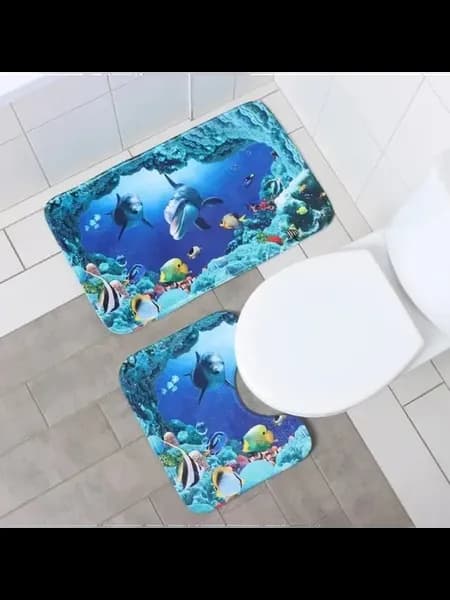 Морской мир ковры для ванны и туалета, 2 шт