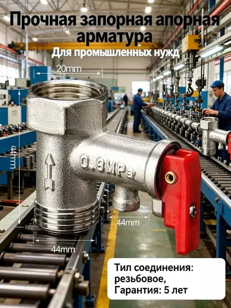 Односторонний предохранительный клапан электрического водонагревателя 1/2 0,9Мпа, 1шт