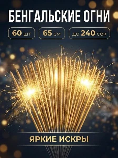 Бенгальский огонь декорированный золотом