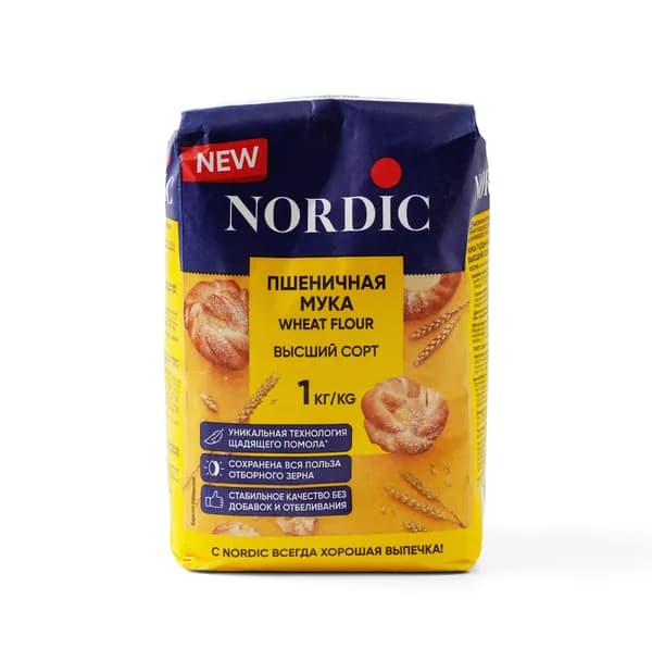 Мука пшеничная, Nordic, 1 кг, Россия