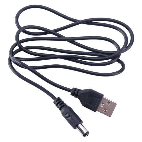 Кабель-адаптер постоянного тока 5,5 2,1 мм мама 2 USB мама , Черный