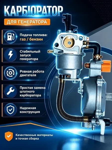 Карбюратор газ-бензин 168F 170F GX160 GX200 генератора