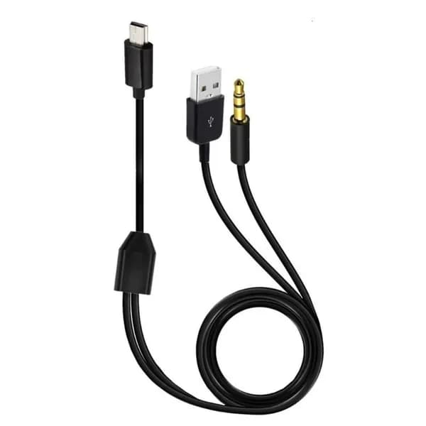 (1 шт) Аудиокабель USB "один в паре" от mini5p с кабелем dynamica 3,5 мм-черный