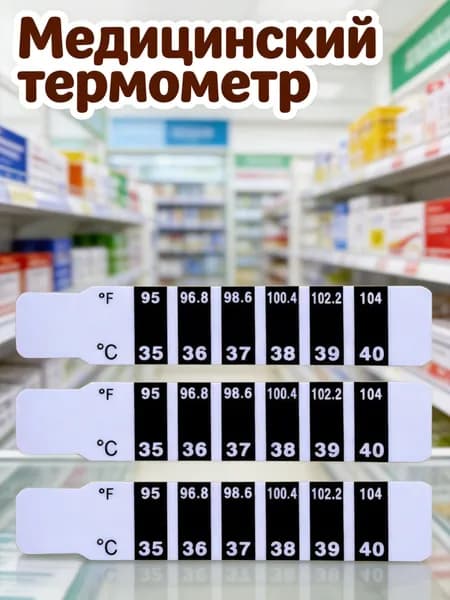 Полоски-индикаторы температуры тела для лба, 30 штук, черного цвета, для домашнего применения