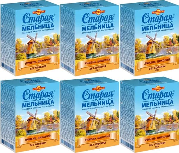 Старая Мельница Злаковый напиток Осенний, с цикорием, растворимый, 100 г 6 уп/