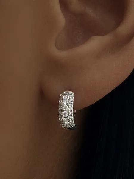 Серьги женские серебро 925 дорожки круглые с камнями фианитами ювелирные