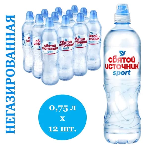 Святой Источник Вода Питьевая Негазированная 750мл. 12шт