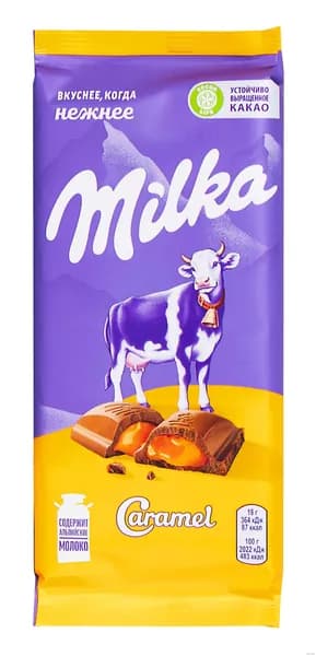 Милка молочный шоколад с Карамельной начинкой, 90 г
