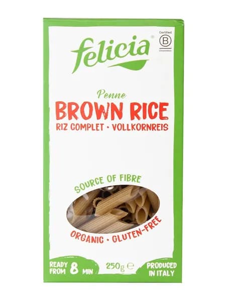 Макароны Felicia Перья без глютена из бурого риса BIO, 250г