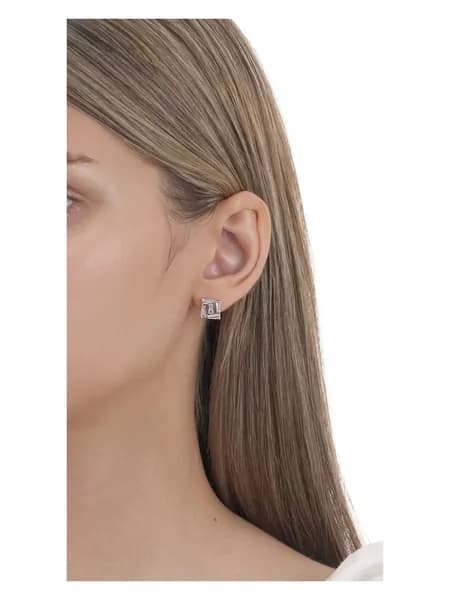 Серьги-пусеты из серебра 925 с фианитом kari JEWELRY