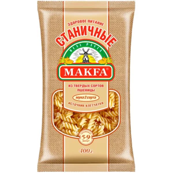 Спирали "Станичные" из муки второго сорта MAKFA, 400 г