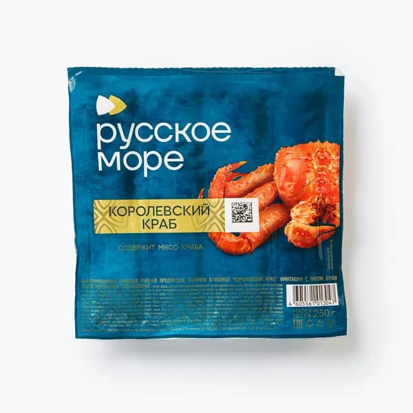 Крабовые палочки с мясом краба 250 г, Королевский краб Русское море