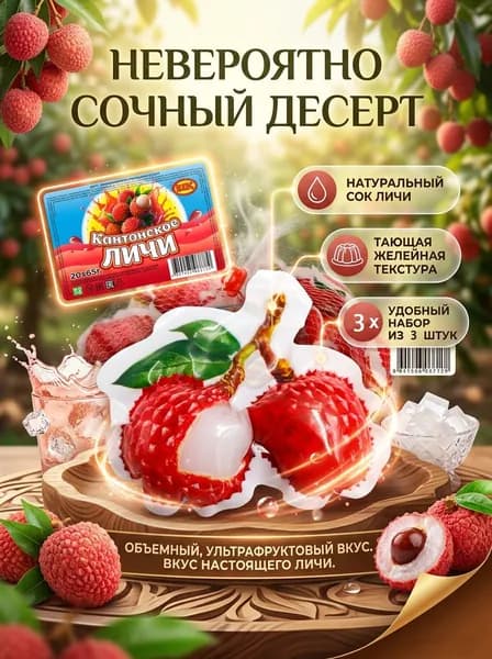 Десерт желеобразный Кантонское Личи 65 гр - 3 шт
