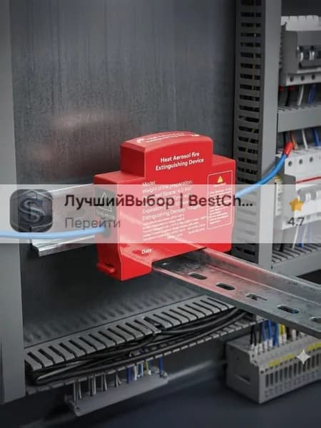 Автономная установка аэрозольного пожаротушения, автоматический термостикер для электрощитов, шкафов ИБП и автомобилей, крепление на DIN-рейку, термоактивирующийся
