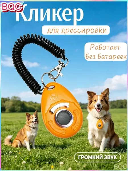 Кликер для дрессировки собак браслет, оранжевый