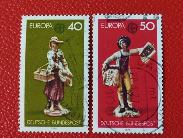 Марки Германия (ГДР) 1976. Искусство. Керамические фигуры. Серия: Изделия ручной работы". Гашение. Редкость. См фото