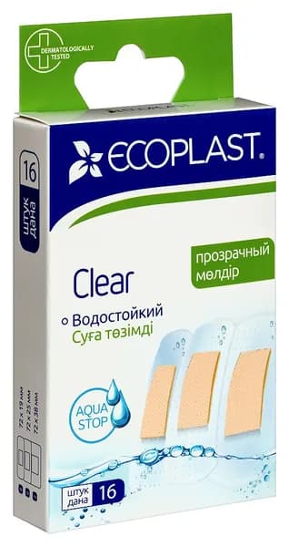 Ecoplast набор пластырей медицинских полимерных clear 16 шт.