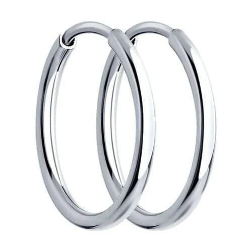 Серьги конго из белого золота 585 пробы