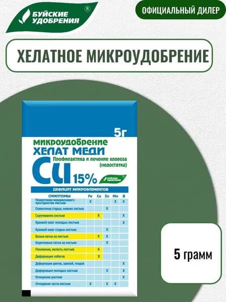 Микроудобрение "Хелат меди" 5 г