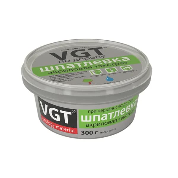 Шпатлевка акриловая VGT по дереву, "Экстра", махагон, 0,3 кг