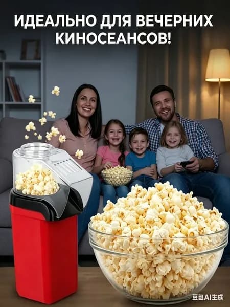 Миниатюрная детская машина для приготовления попкорна горячим воздухом, небольшой бытовой полностью автоматический аппарат для сушки и приготовления попкорна.