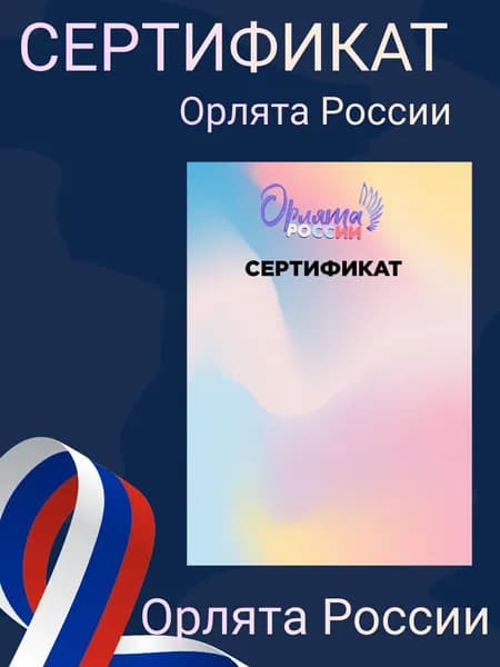 Сертификат Орлята России наградной бланк под принтер. Яркая печать формат А4