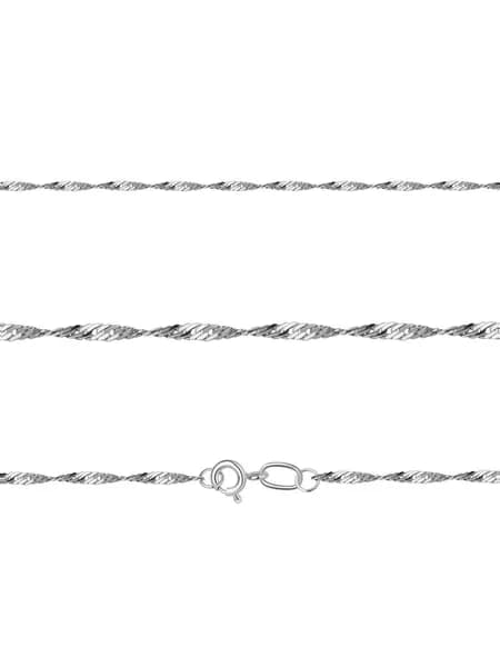 Серебрянный браслет Сингапур, AQUAMARINE
