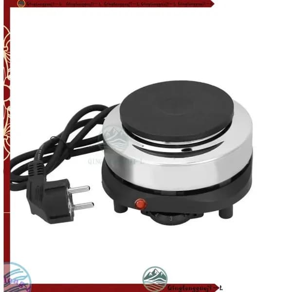 Электрическая настольная плита Электроплитка мини HOT PLATE 500W из чугуна, хром, белый