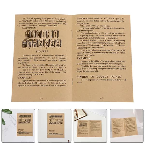 2 Штуки Инструкций по Маджонгу, Учебное Руководство, Для Социальных Игровых Встреч, Из Бумаги