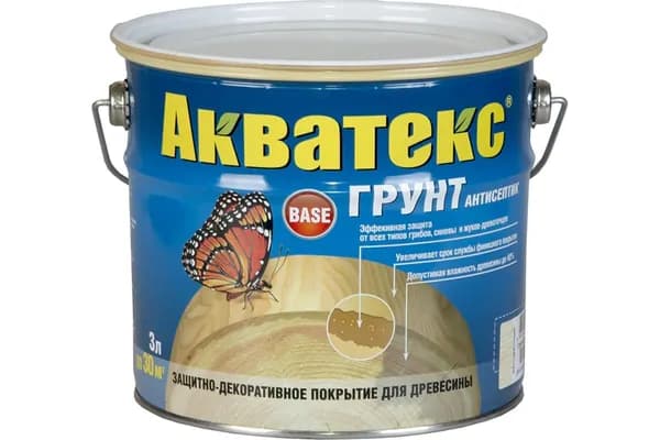 Пропитка Акватекс Грунт-Антисептик алкидный, для грунтования и консервации древесины (2,7л)