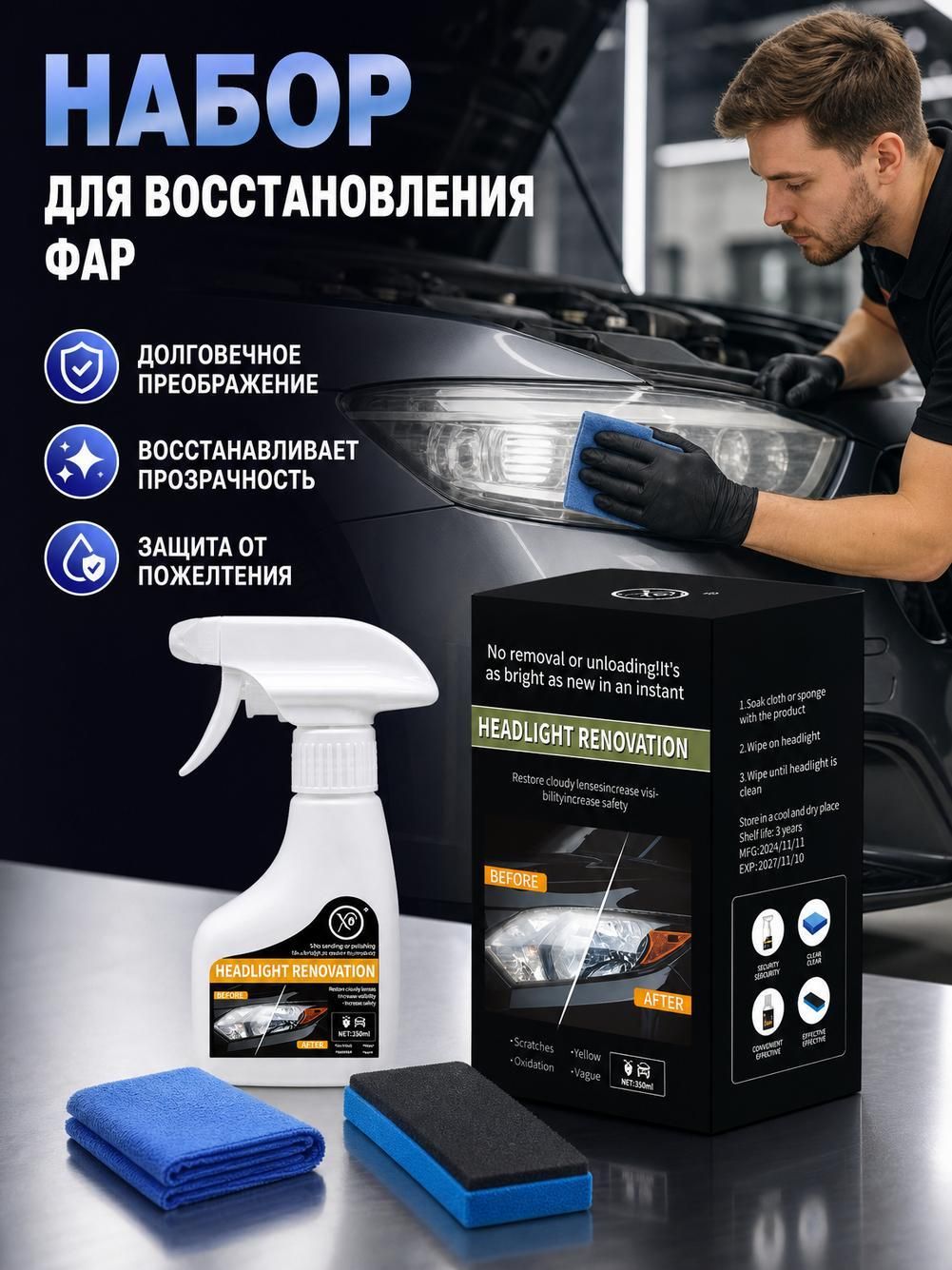 Жидкость для ремонта автомобильных фар