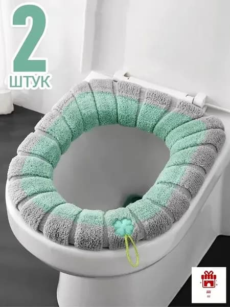 Моющиеся накладки на сиденье унитаза, мягкая грелка-чехол,2 шт