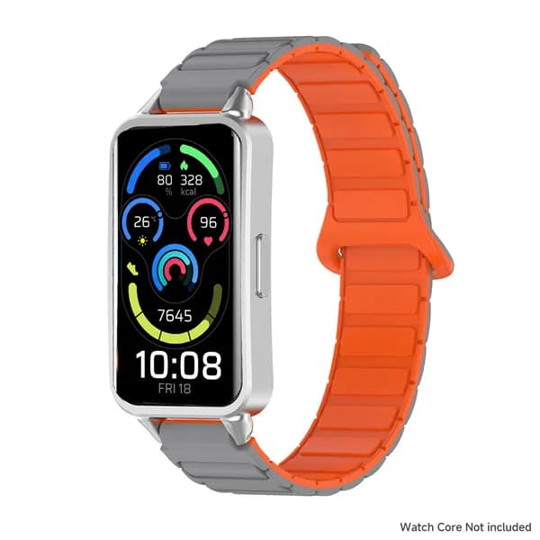 Двухцветный силиконовый ремешок для Huawei Band 11/11NFC, магнитный ремешок для Huawei Band 11Pro/11Pro NFC, доспехи узор