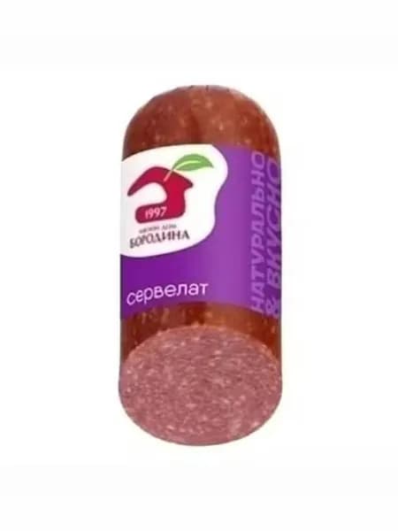 Колбаса варёно-копчёная Мясной дом Бородина Сервелат половинка 320 г